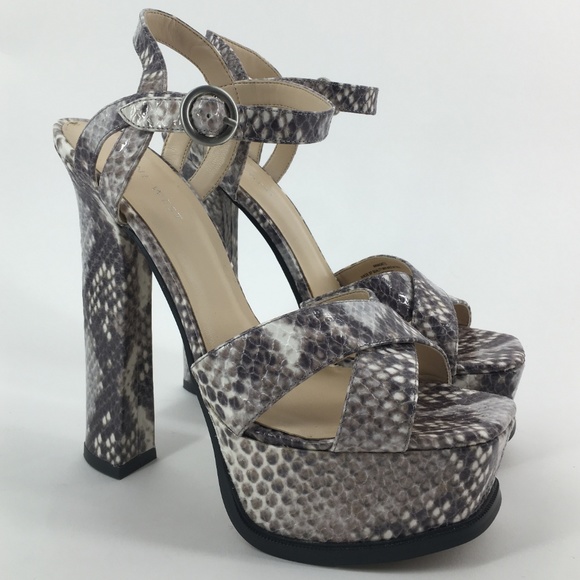 NINE WEST Snakeskin Platform Sandals Size 8 - Picture 6 of 6